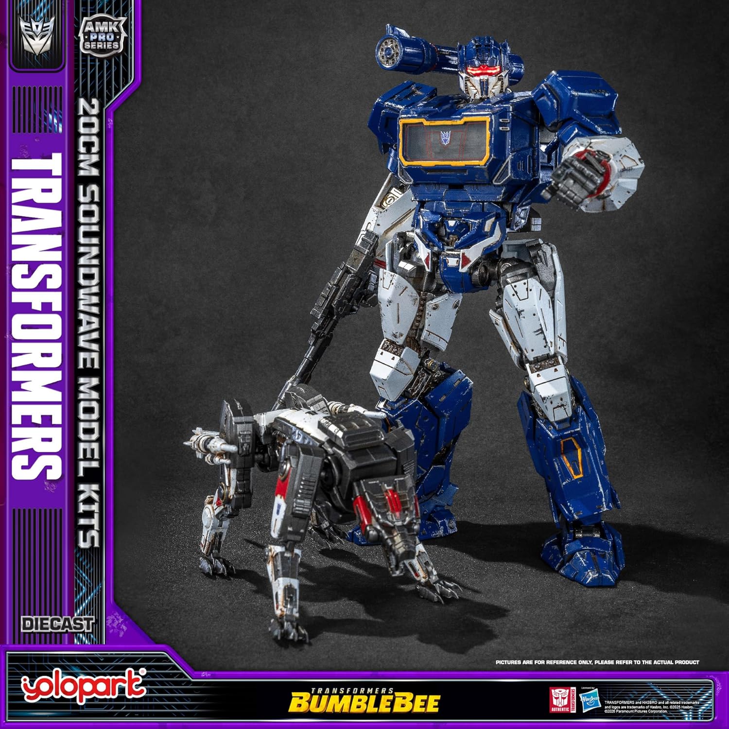 YOLOPARK Transformers:AMK PRO Soundwave and Ravage,7.87 Inch Transformers Action Figure with Upgraded Weaponry and Magnetic Control LED,Highly Articulated Collectible Model Kit Set for Ages 15 and Up