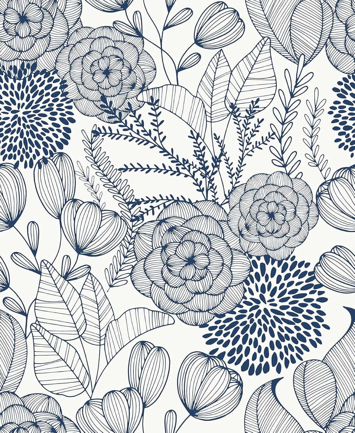NuWallpaper 2020 Secret Garden Indigo, Navy