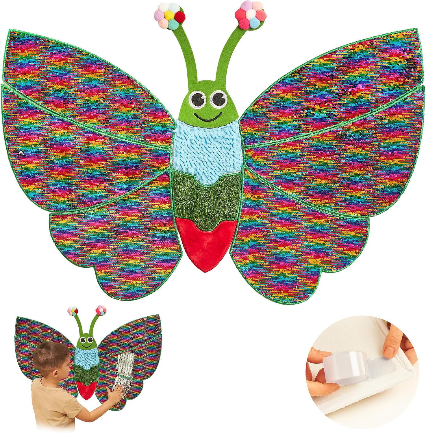 ODOXIA Sensory Wall Panel | Sequin Busy Board for Sensory Room and Daycare | Montessori Toys and Activity | Autism Mats and Squares for Toddlers and Kids