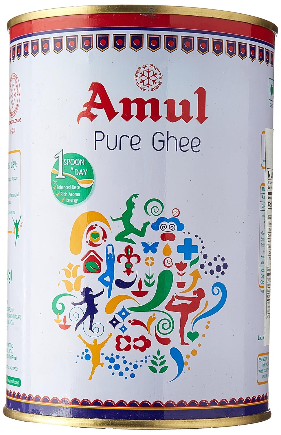 Amul Pure Ghee Clarified Butter, 1 Litre (Pack of 2)