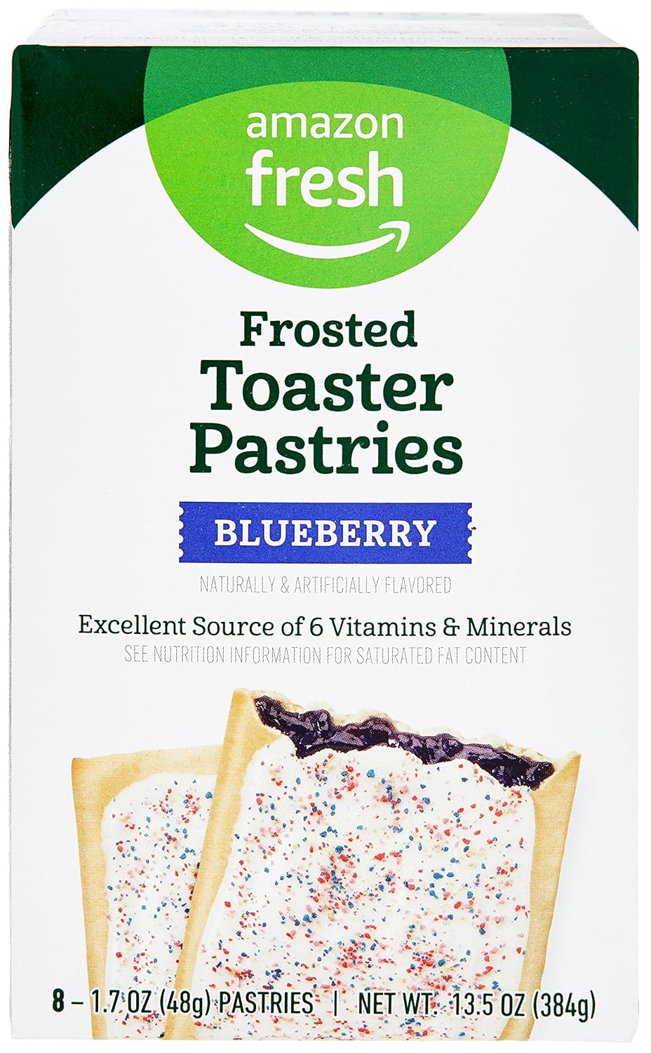 Amazon Fresh, Frosted Blueberry Toaster Pastries, 8 Count