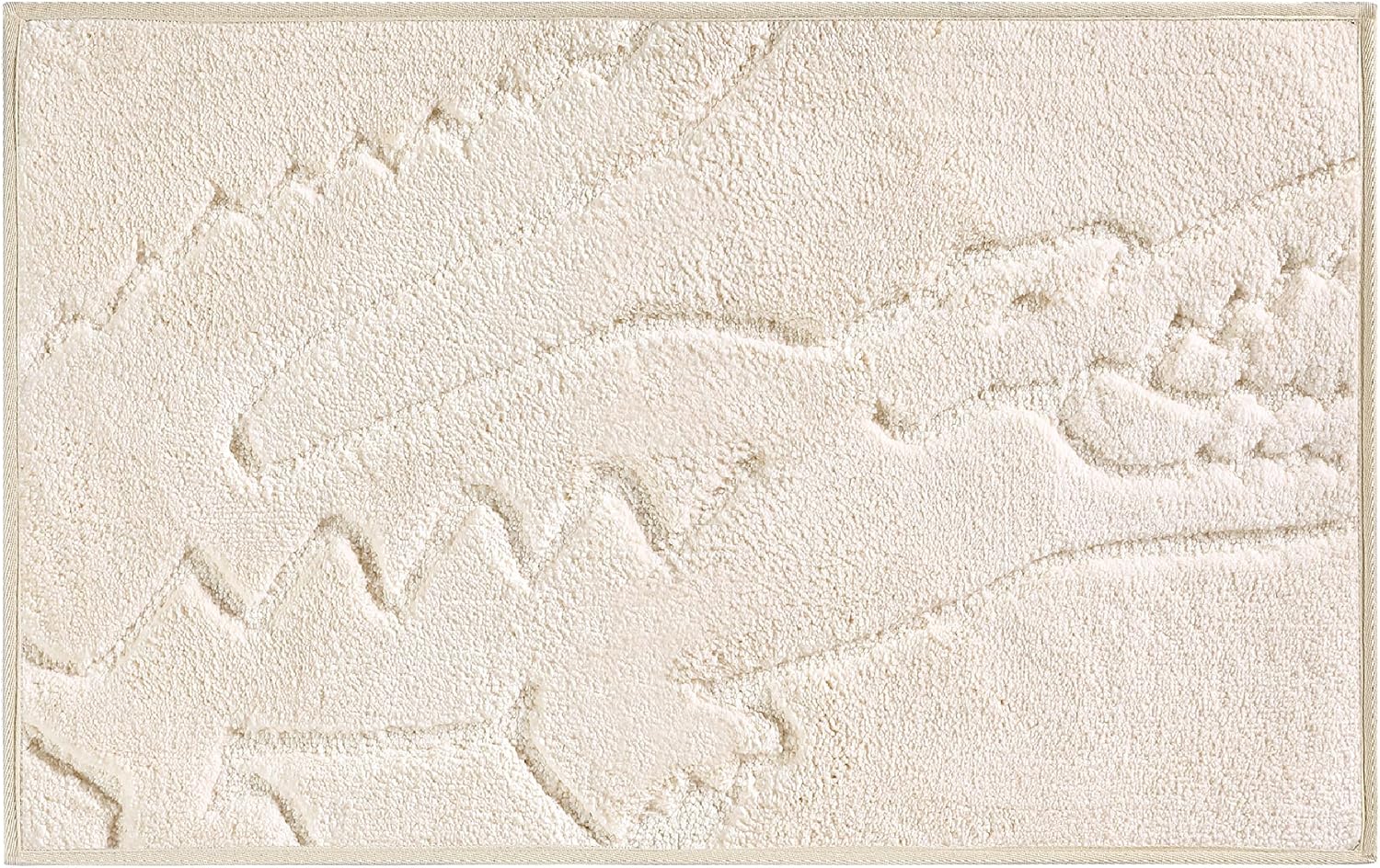 Lacoste Heritage Bath Rug – Ultra Soft Quick-Dry Microfiber and Tufted, Super Absorbent with Non-Slip Backing, Signature Crocodile Embossed Design and Stylish Bathroom Mat 20"x32" – Chalk