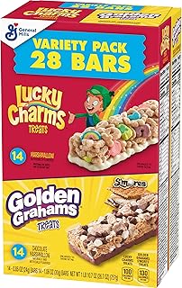 Golden Grahams Lucky Charms Breakfast Cereal Treat Bars Variety Pack, 28 ct