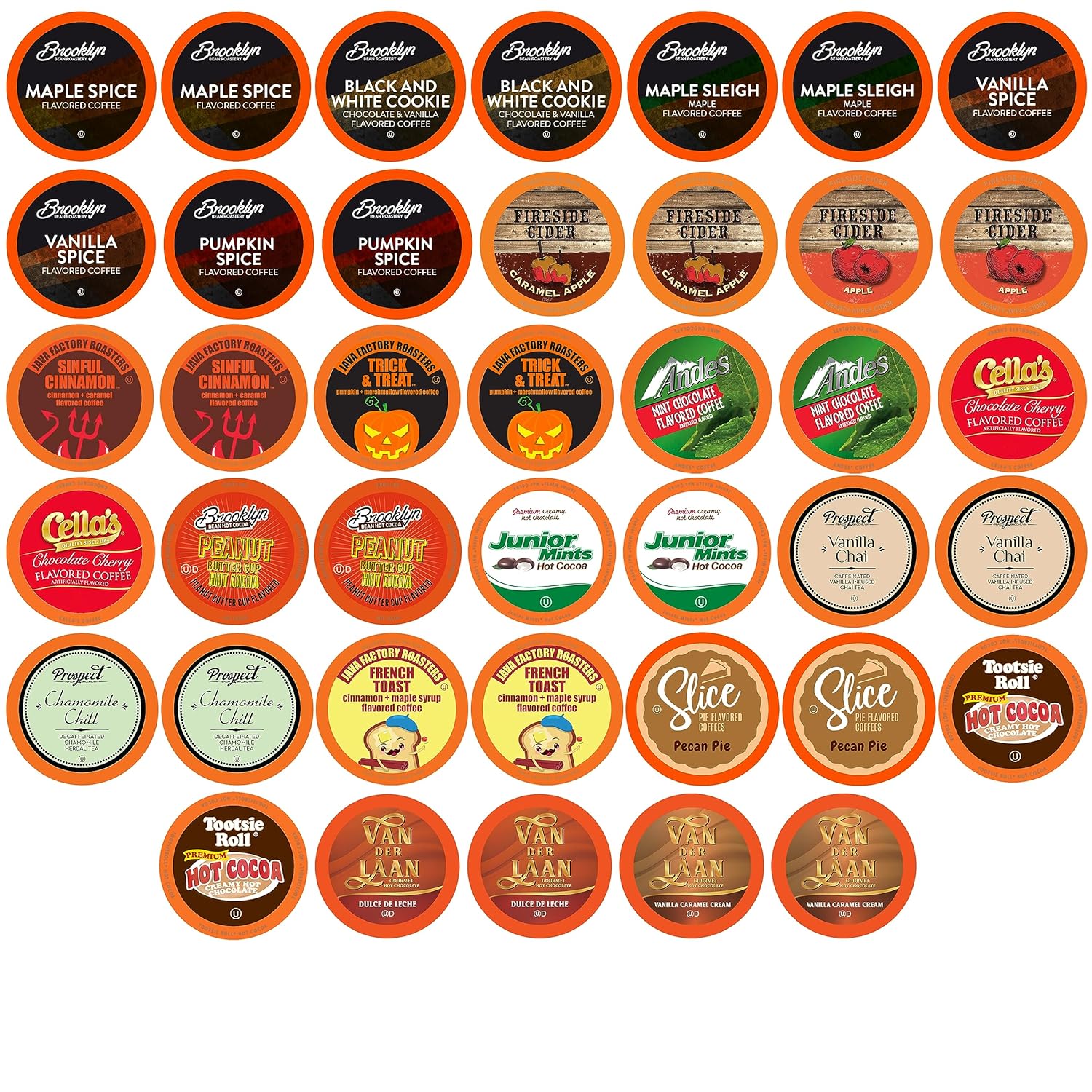 Two Rivers Coffee Single Serve Sampler Pack for Keurig K-Cup Brewers, Assorted Fall Flavors, 40 Count