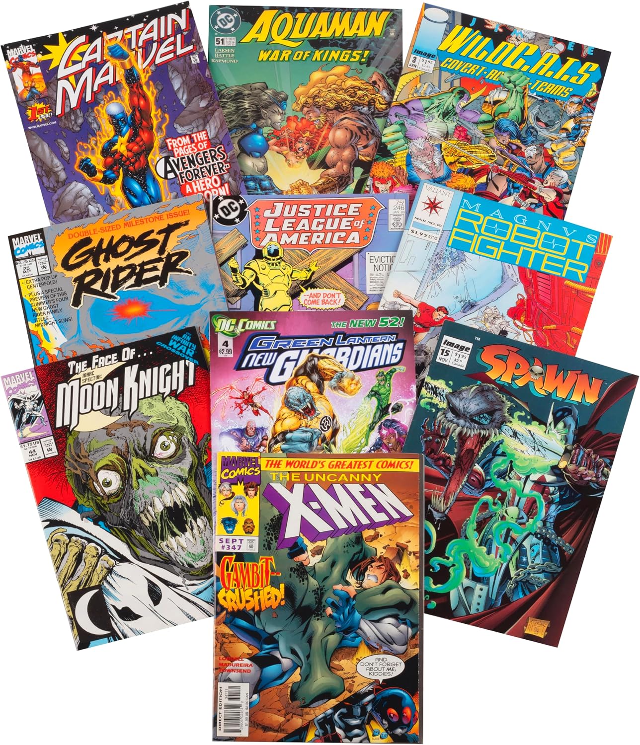 Ultimate 10 Comic Book Value Pack w 1 Guaranteed X-Men- Evenly Split between DC, Marvel, Indy- Teen/Adult Friendly, Hand-Picked w No Dupes, Inappropriate Content- Gift Set for Graphic Novel Movie Fans