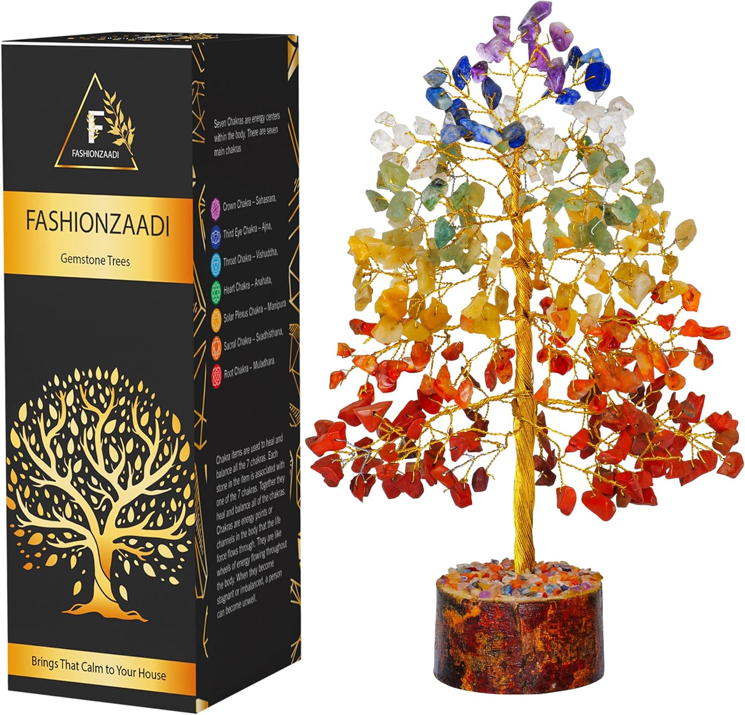 7 Chakra Crystal Tree For Positive Energy - Birthday Gifts For Women, House Warming Gifts New Home, Chakra Tree - Tree Of Life Decor, Chakra Decor, Office Decor For Women, Reiki Gifts, Spiritual Gifts