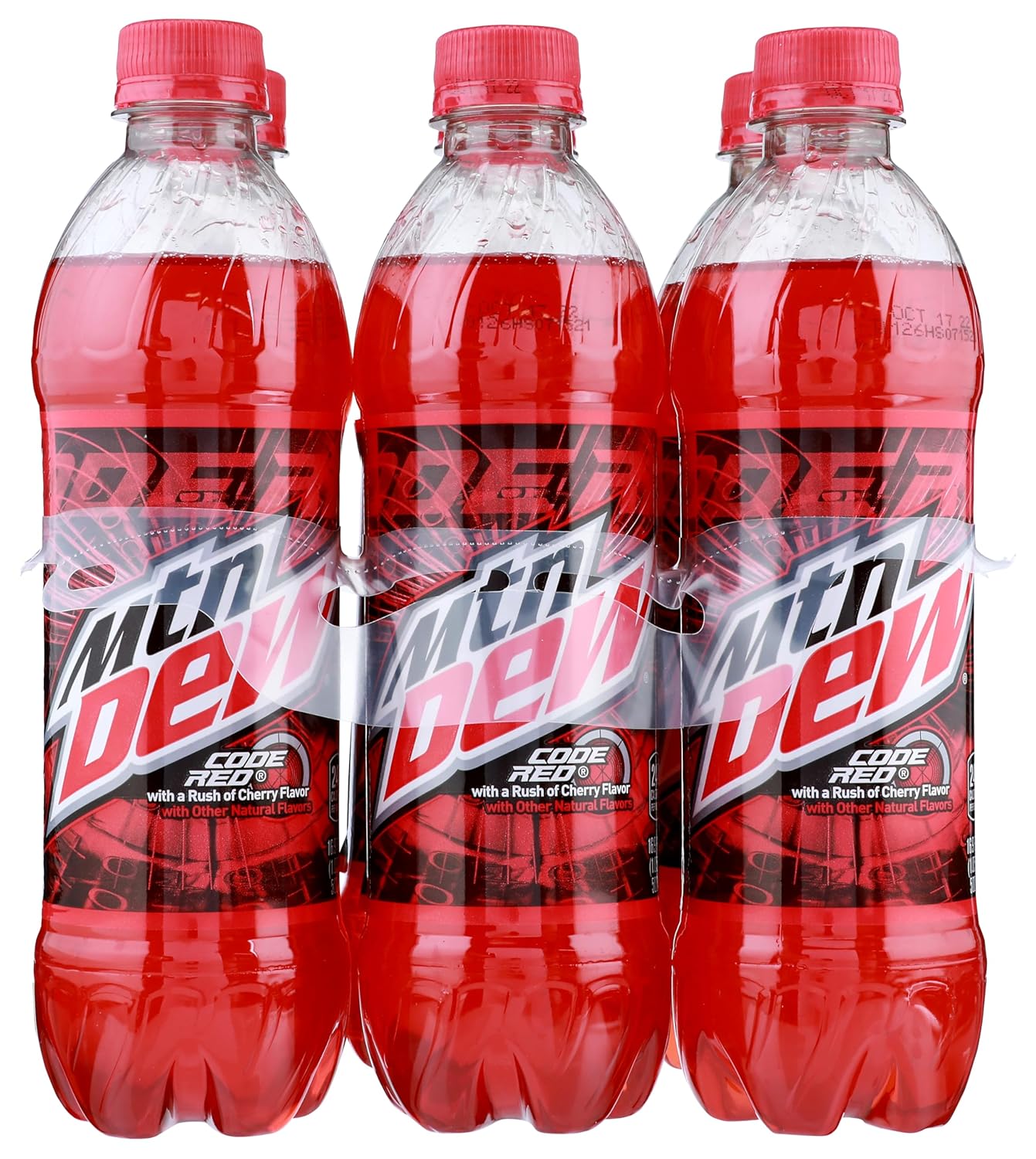 Mountain Dew Code Red Soda, 16.9 oz bottle (6 count)