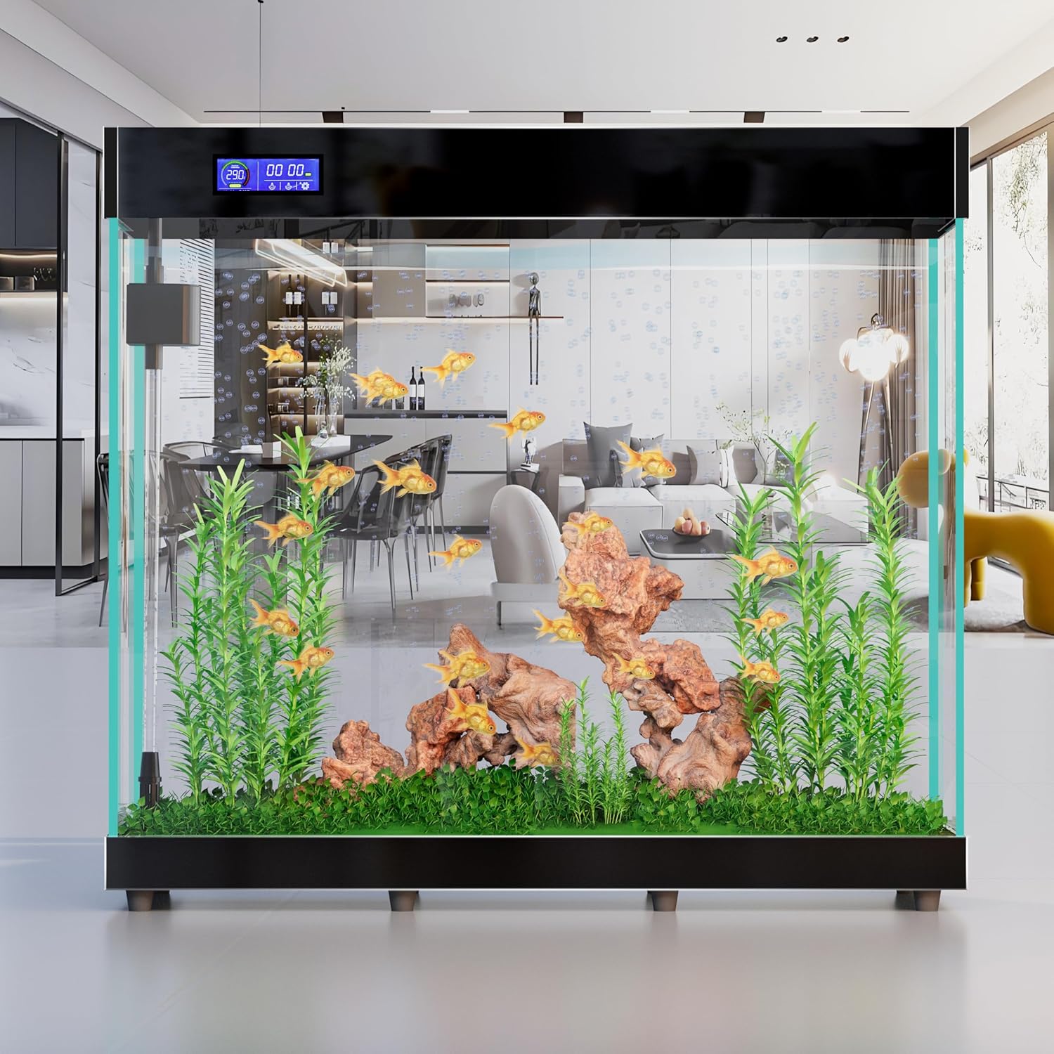 Intelligent Automatic Circulation Integrated Aquarium(Black) 42.5W x 13.8D x 47.2H 110Gal