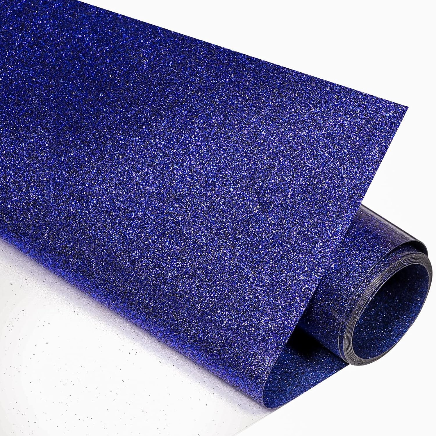 VINYL FROG Glitter HTV Vinyl Heat Transfer Vinyl Roll 12" x 5ft Dark Blue Iron on Vinyl Glitter Heat Press Vinyl for T-Shirts Works with All Cutter Machine
