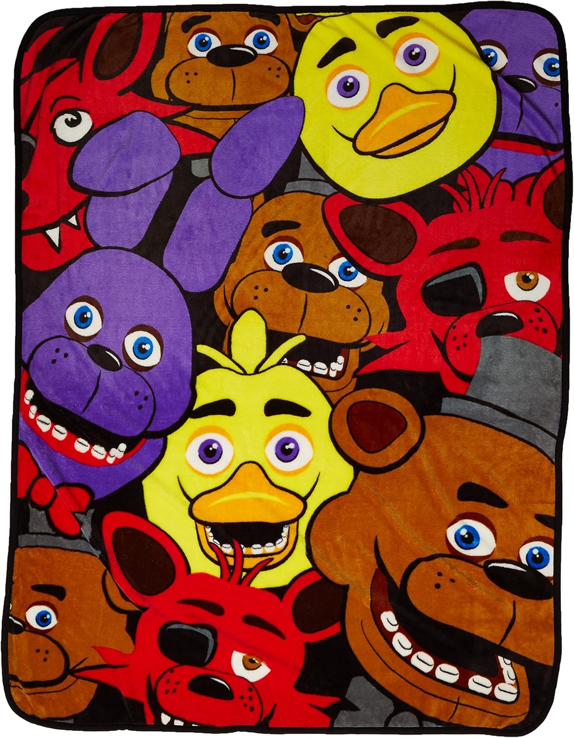 BIOWORLD Five Nights at Freddy's Multi Character Fleece Throw Blanket, 48" x 60"