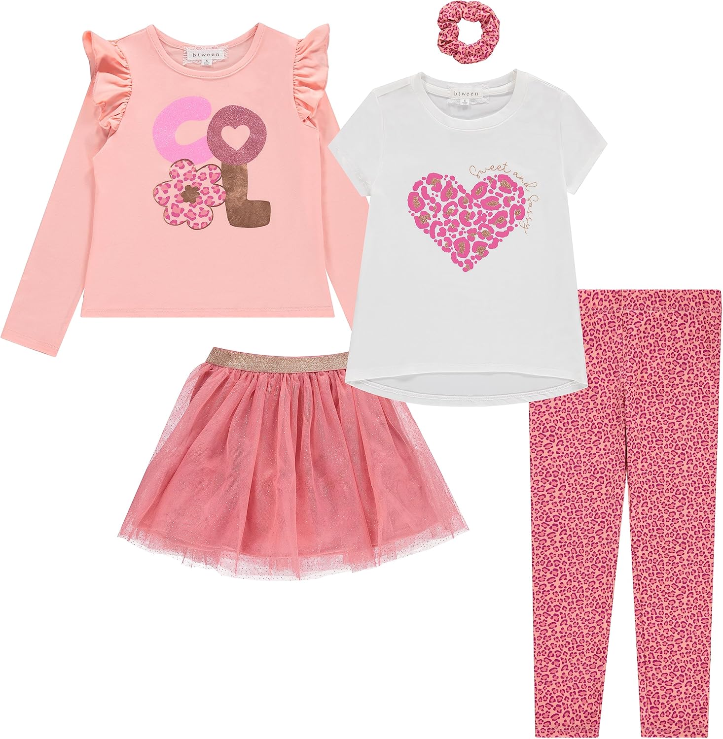 BTween Girls Kids Clothing and Accessory Set 5 Piece Mix And Match Sets