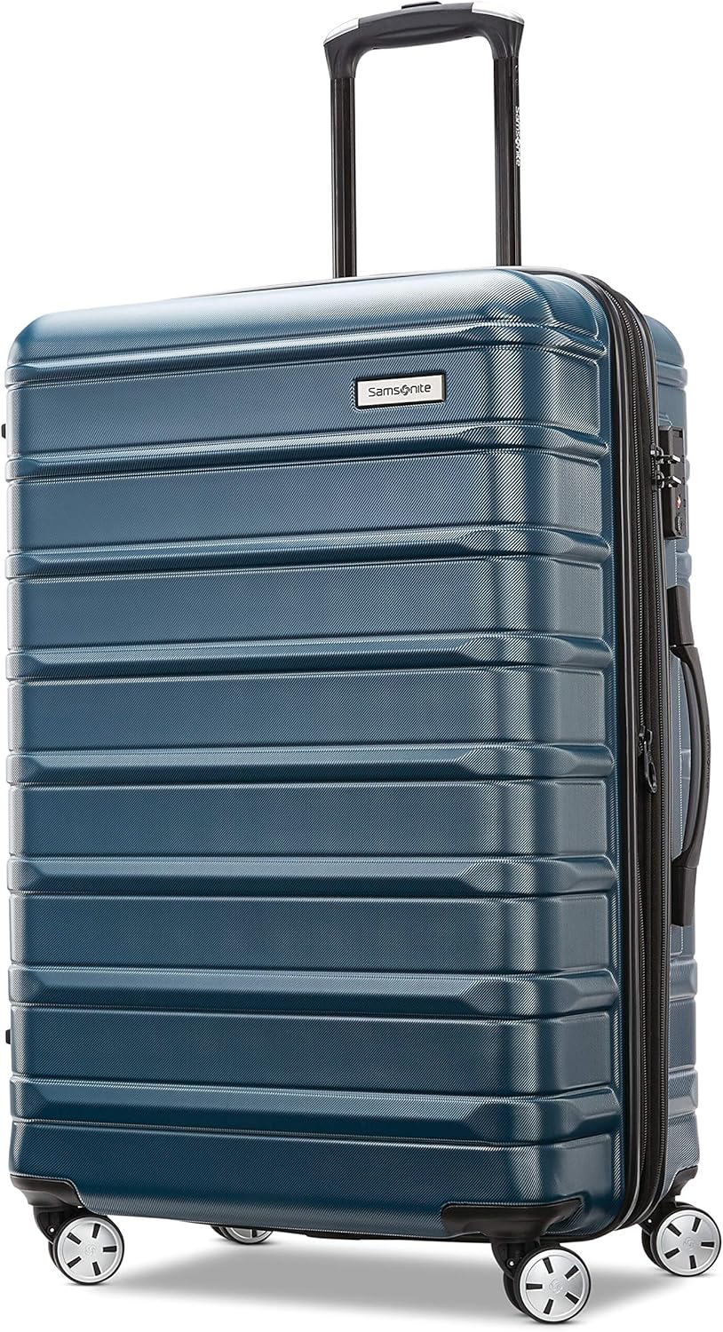 Samsonite Omni 2 Hardside Expandable Spinner Wheel Luggage, Checked Medium 24 in, Nova Teal