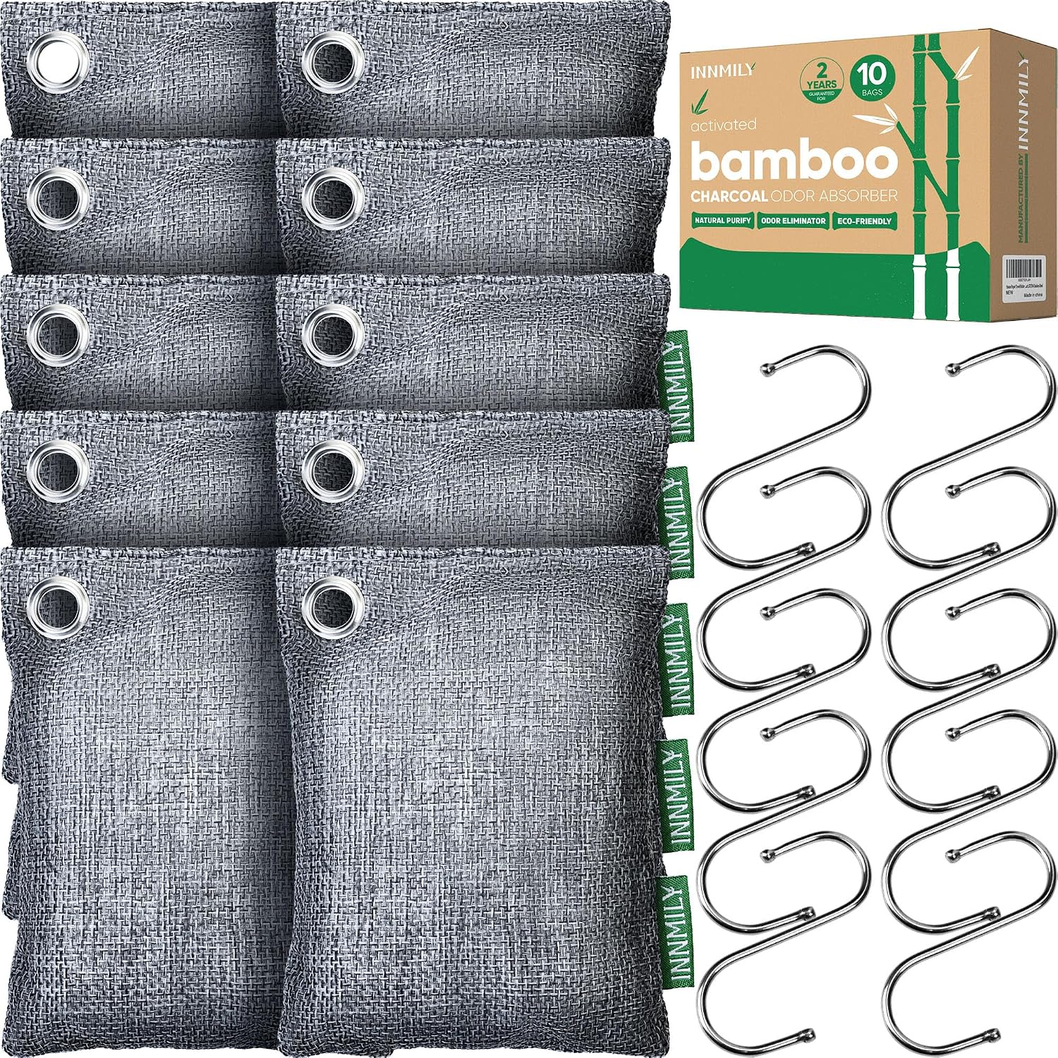 Activated Charcoal Odor Absorber, Odor Eliminator for Strong Odor,10 Packs