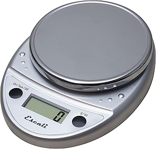 Escali Primo Digital Food Scale Multi-Functional Kitchen Scale and Baking Scale for Precise Weight Measuring and Portion Control, 8.5 x 6 x 1.5 inches, Chrome
