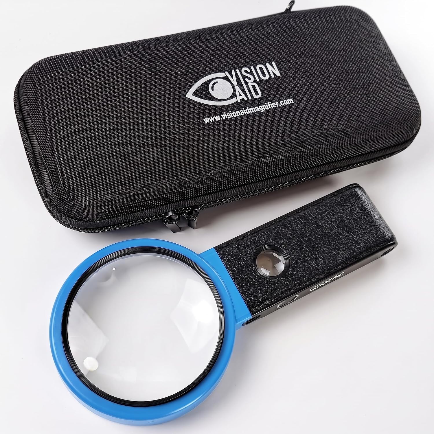 30x 10x Vision Aid Hands-Free Magnifying Glass with Stand, Ultra Bright LED Light, Sturdy Storage Case - Handheld Magnifier for Reading