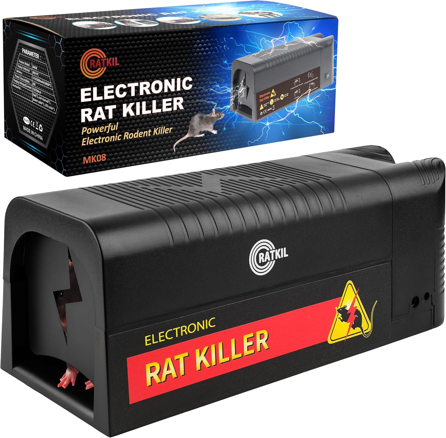 RatKil Electric Rat Trap That Kills Instantly - Safe Mouse Trap for Indoors - Suitable for Rats & Mice - Professional Quality & Reusable Heavy Duty Rodent Killer Trap