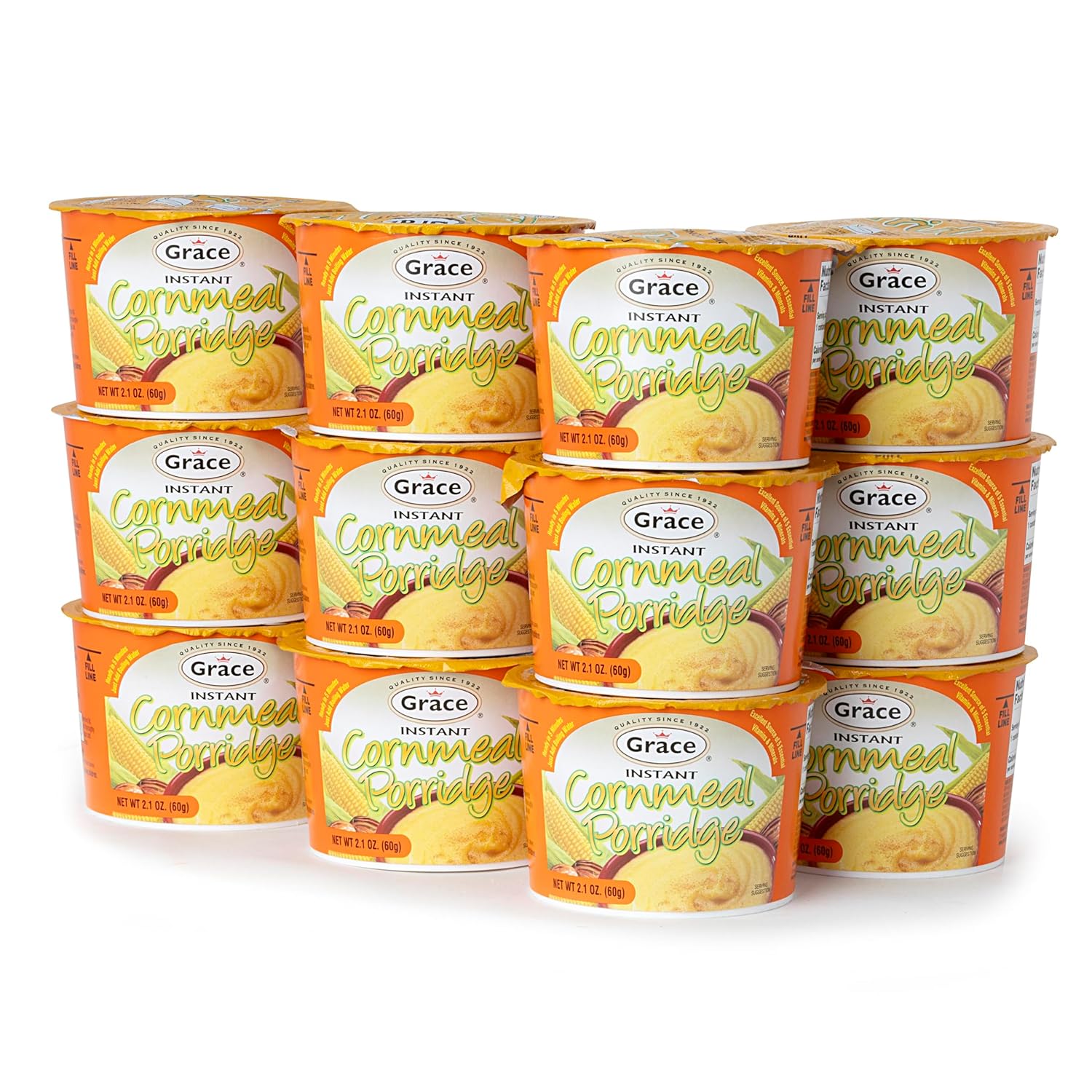 Grace Instant Porridge Corn Meal 2.1oz -12 Pack