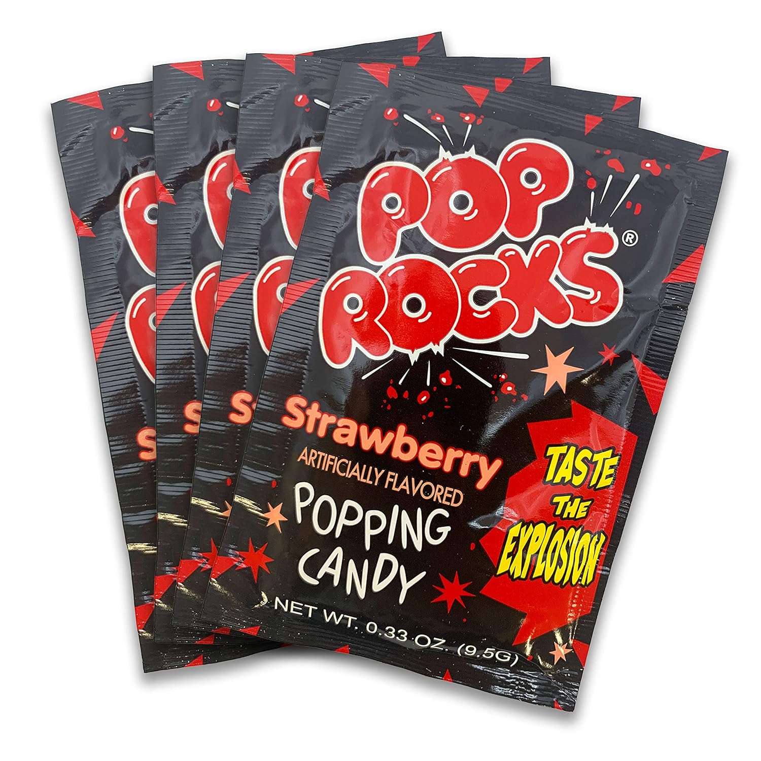 UpTop Treats Strawberry POP ROCKS® Candy | Includes 4 Individual Packs of Strawberry Flavored Mini Rock Popping Candies, 4.0 Count