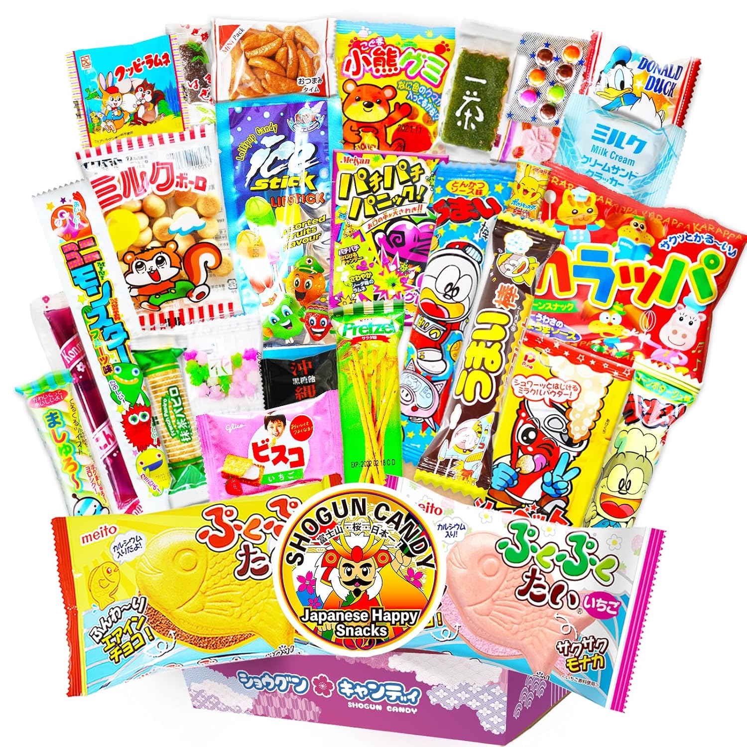 SHOGUN CANDY Box Japanese Snacks & Candy 30 Pieces Variety Dagashi Assortment