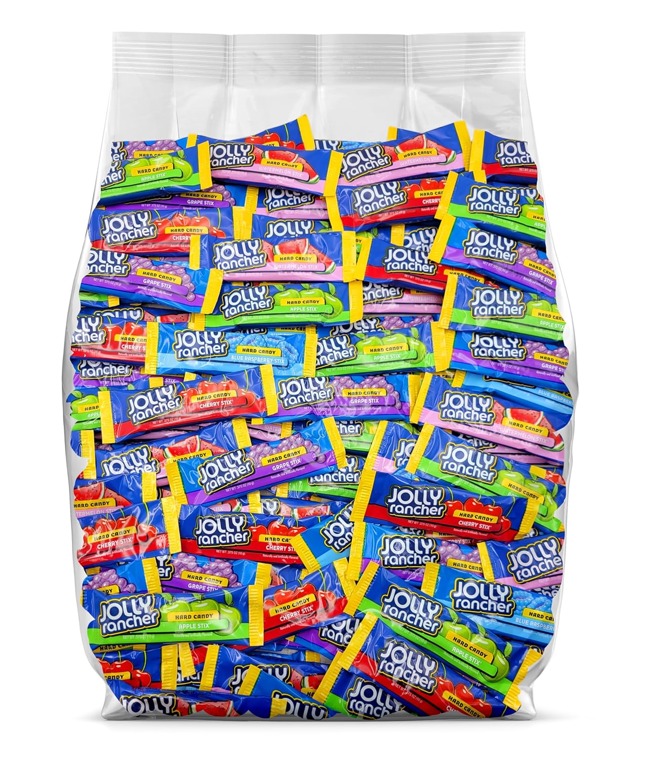 Jolly Rancher Stix Hard Candy - 50 Individually Wrapped Jolly Rancher Sticks Bulk Candy - Assorted Flavored Jolly Ranchers Hard Candy - Jolly Rancher Candy Sticks - Hard Candy Bulk Pack - 50 Pieces