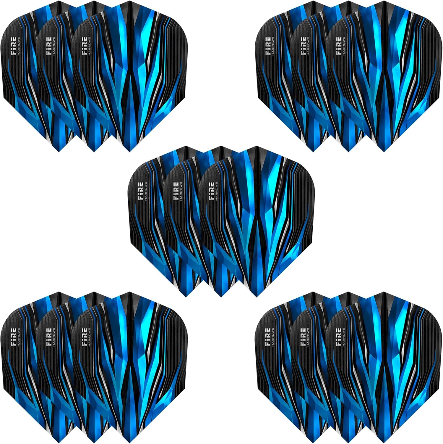 Harrows FIRE FLIGHTS| Set of x5 Premium Extra Strong Dart Flight Bag (15 Flights)