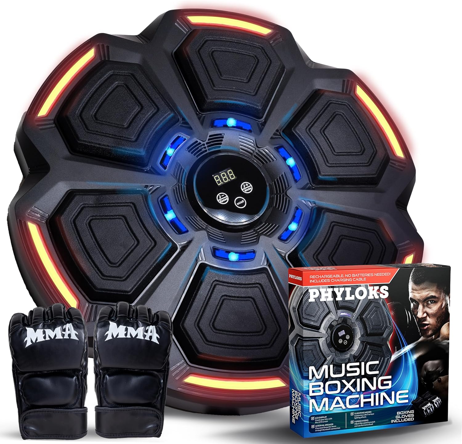 Music Boxing Machine, Smart Music Boxing Machine Kids & Adults, Punching Machine, Musical Boxing Machine Wall Mounted, Boxing Gifts for Boys, Smart Boxing Machine, Boxing Music Machine with Gloves