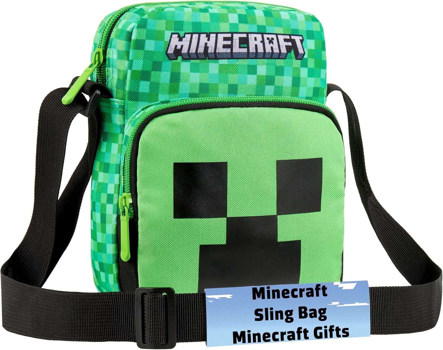 Minecraft Boy's Crossbody Bag Boys Crossbody Bag, Green, One Size, Modern