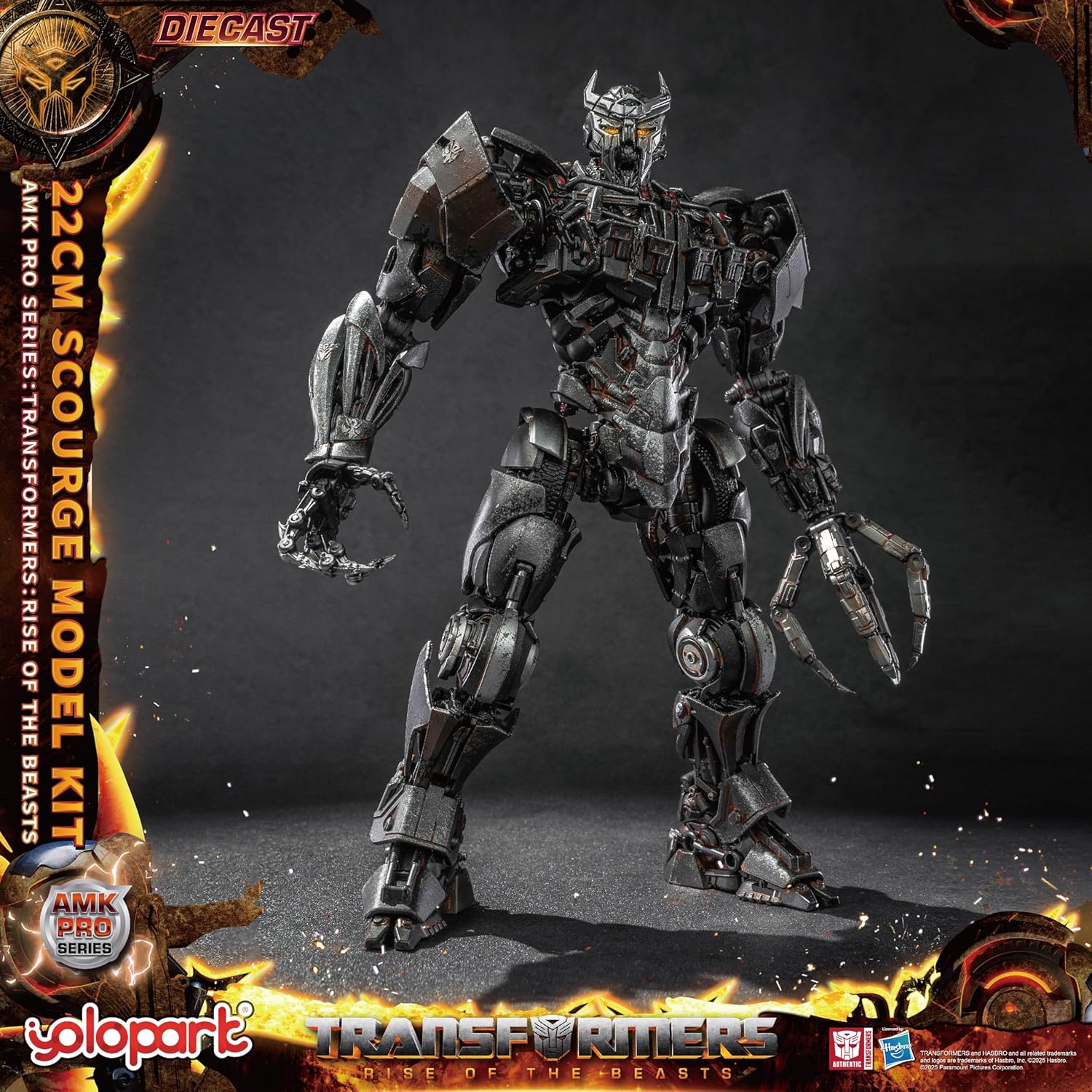 YOLOPARK Transformers AMK PRO Scourge Action Figure, 8.66 Inch Rise of The Beasts Transformers Toy with Magnetic Control, Highly Articulated Collectible Model Kit for Ages 15 and Up，No Converting