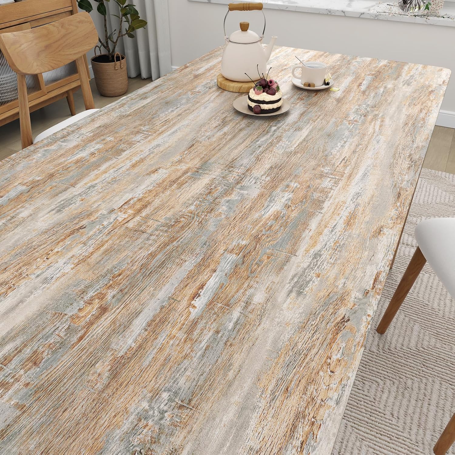 WESTICK Neutral Wood Grain Contact Paper Peel and Stick Countertops Waterproof Wood Wallpaper Self Adhesive Vinyl Countertop Wooden Contact Paper for Kitchen Tables Cabinets Furniture 15.8" x 80"