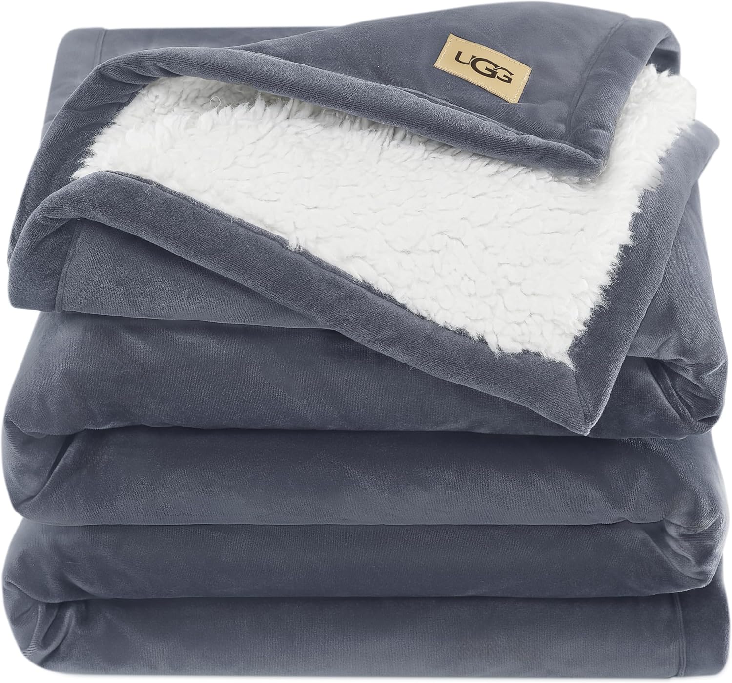 UGG 23854 Bliss Sherpa Fully Reversible Throw Blanket for Couch or Bed Machine Washable Easy Care Soft Plush Luxury Oversized Accent Blankets, 70 x 50-Inch, Imperial