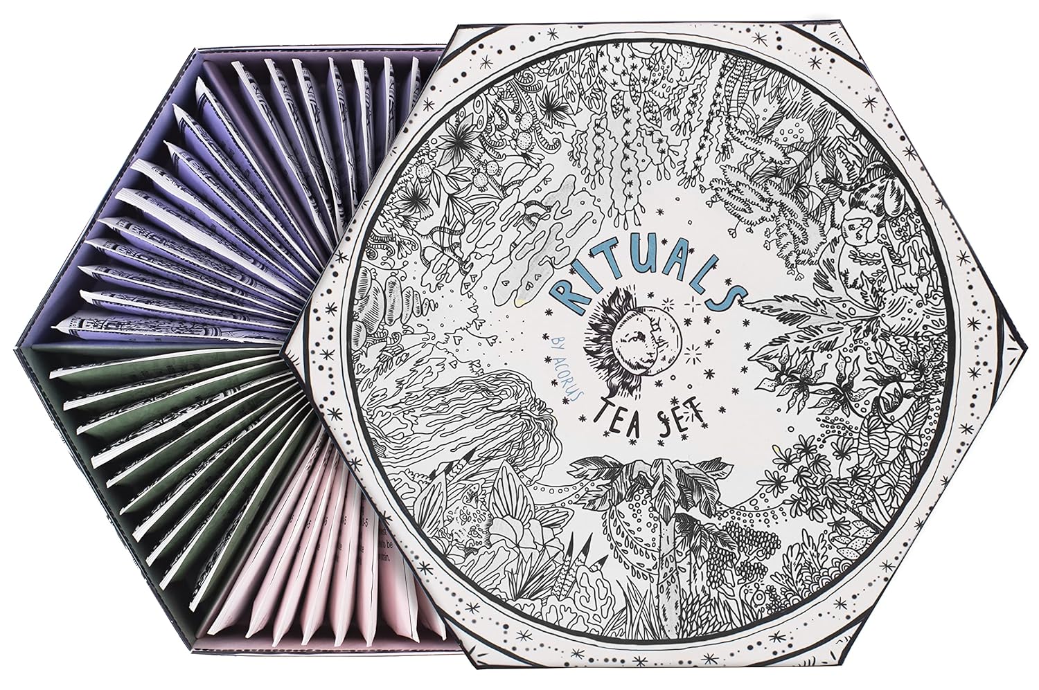 ACORUS Rituals Tea Set - Natural Fruit and Herbal Variety Pack, Tea Gift Set of 6 Different Teas, Sampler of 60 Bags Individually Wrapped