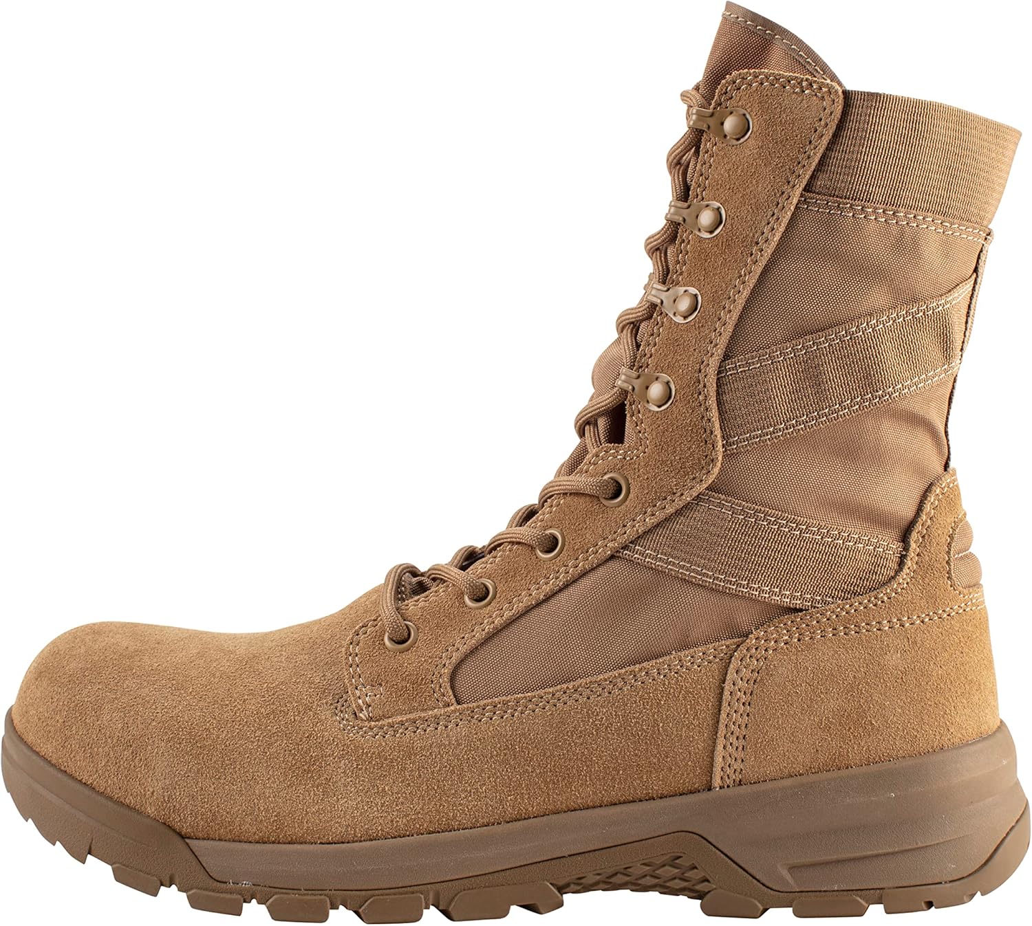 Belleville 508ZCT 8" Hot-Weather Side-Zip Composite Safety Toe Tactical Boots for Men - Lightweight EVA Midsole Military Boots - Berry Compliant - Coyote