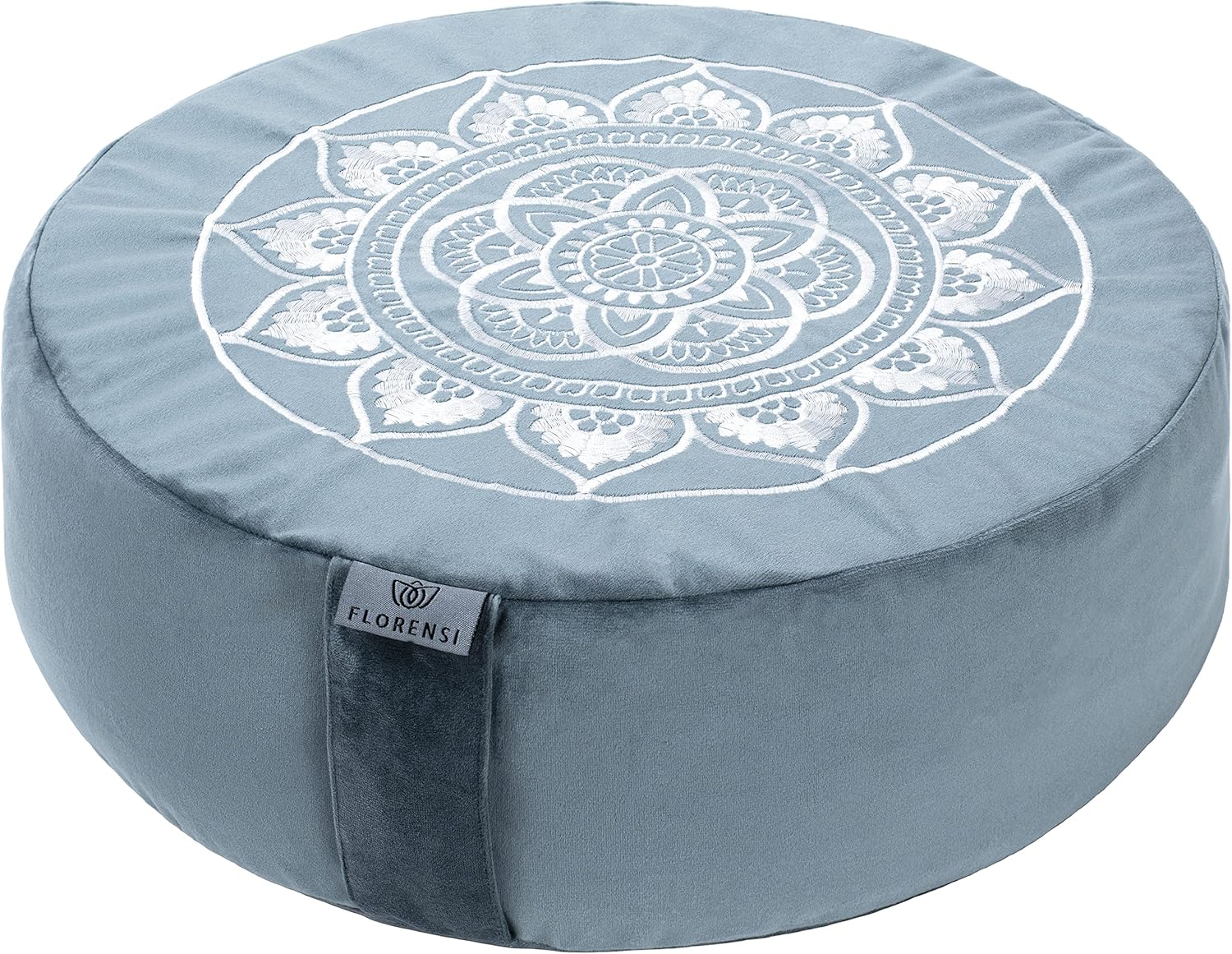 Florensi Meditation Cushion - Comfortable Floor Pillow - Traditional Tibetan Meditation Pillow & Bench with Beautiful Velvet Cover - Large Floor Cushion Seating for Adults - Yoga Buckwheat Bolster
