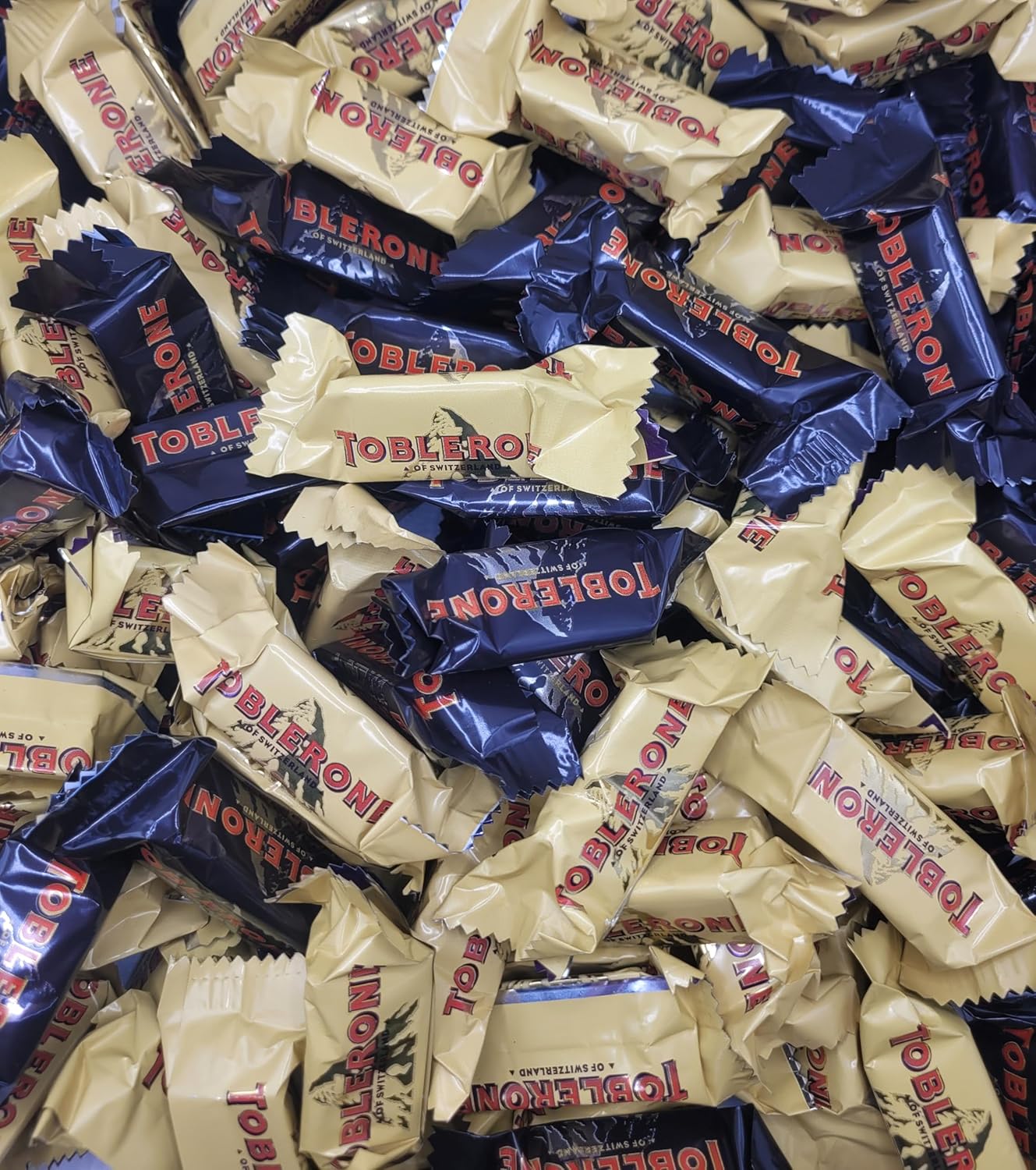 Father's Day T0bleroneTiny Assorted Chocolate Bars 30 Pieces, Milk Chocolate with Honey and Almond Nougat Individually Wrapped MiniToblerone Assortment - Bulk Candy Bag Milk & Dark 30 Swiss Chocolate Candy Tiny Bars