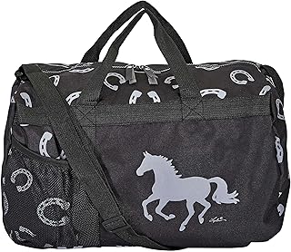 Lila Horseshoe Black/Gray Travel Duffel Bag