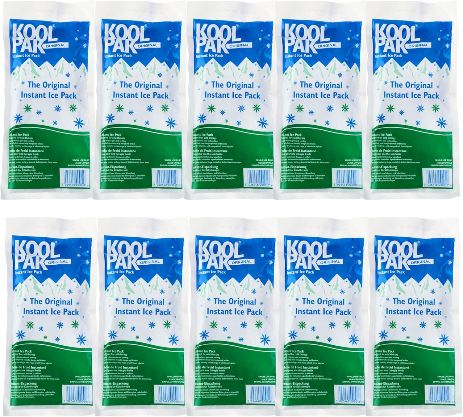 Koolpak Original Instant Ice Packs - 12 x 29cm - 10 Pack