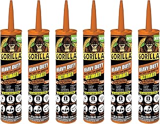 Gorilla Heavy Duty Ultimate Construction Adhesive, 9 Ounce Cartridge, White, (Pack of 6)