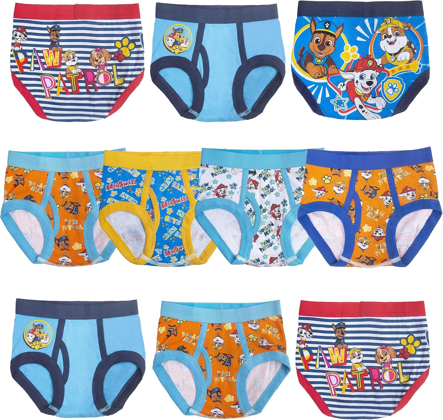 Paw Patrol Boys' 100% Combed Cotton Underwear Multipacks with Chase, Skye, Rubble & More in Sizes 18m, 2/3t, 4t, 4, 6, 8