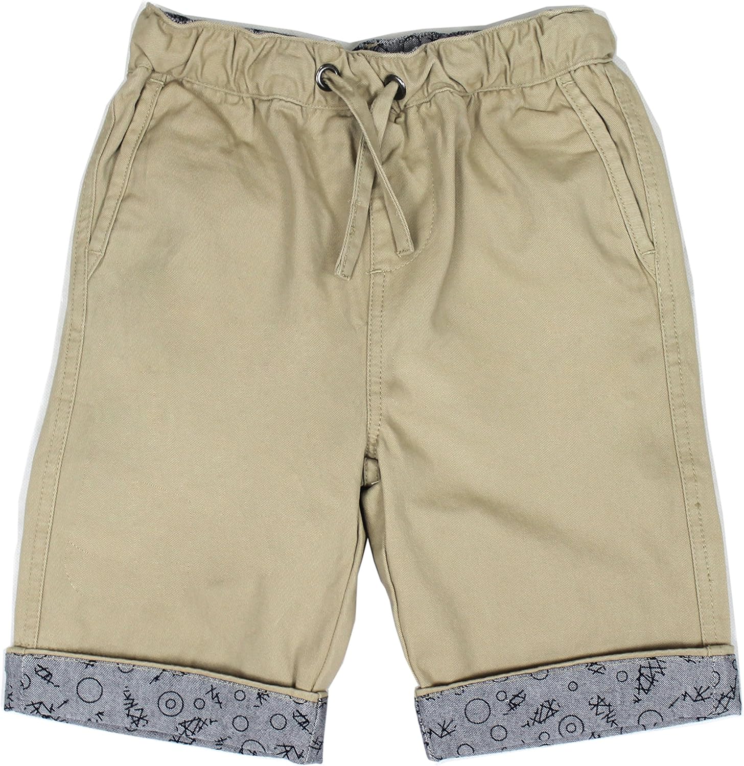 Bienzoe Boy Elastic Waisted Shorts: Kids Trendy Cotton Twill Summer Casual Bermuda