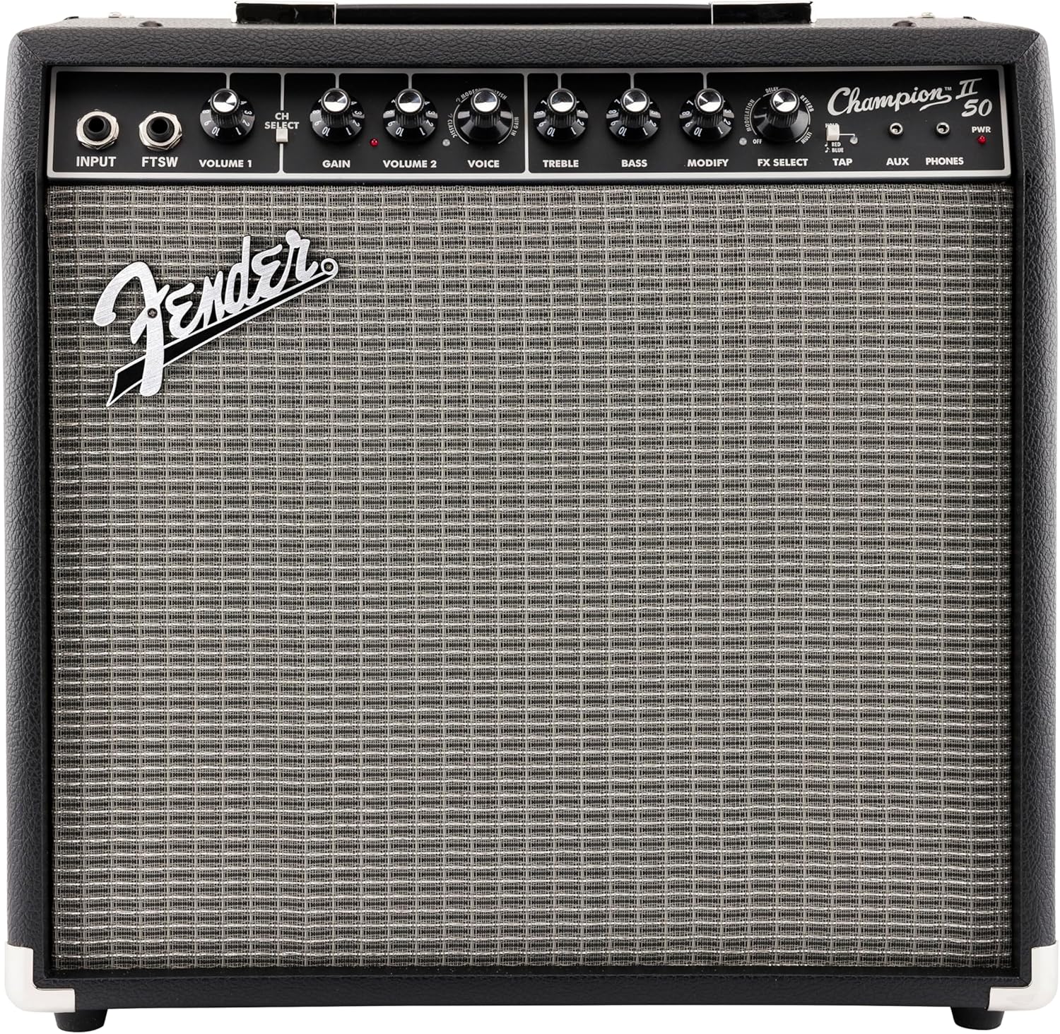Fender Champion II 50, Combo Guitar Amp, 50W, 12" Speaker, with Built-In Effects and Amp Models, Ideal for Practice & Stage