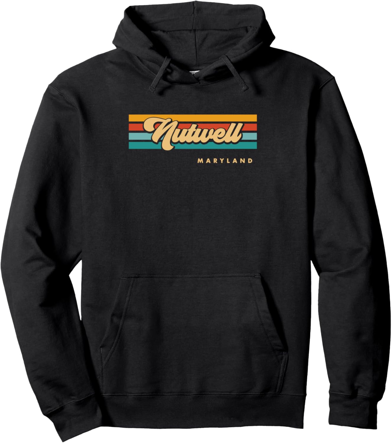Vintage Sunset Stripes Nutwell, Maryland Pullover Hoodie