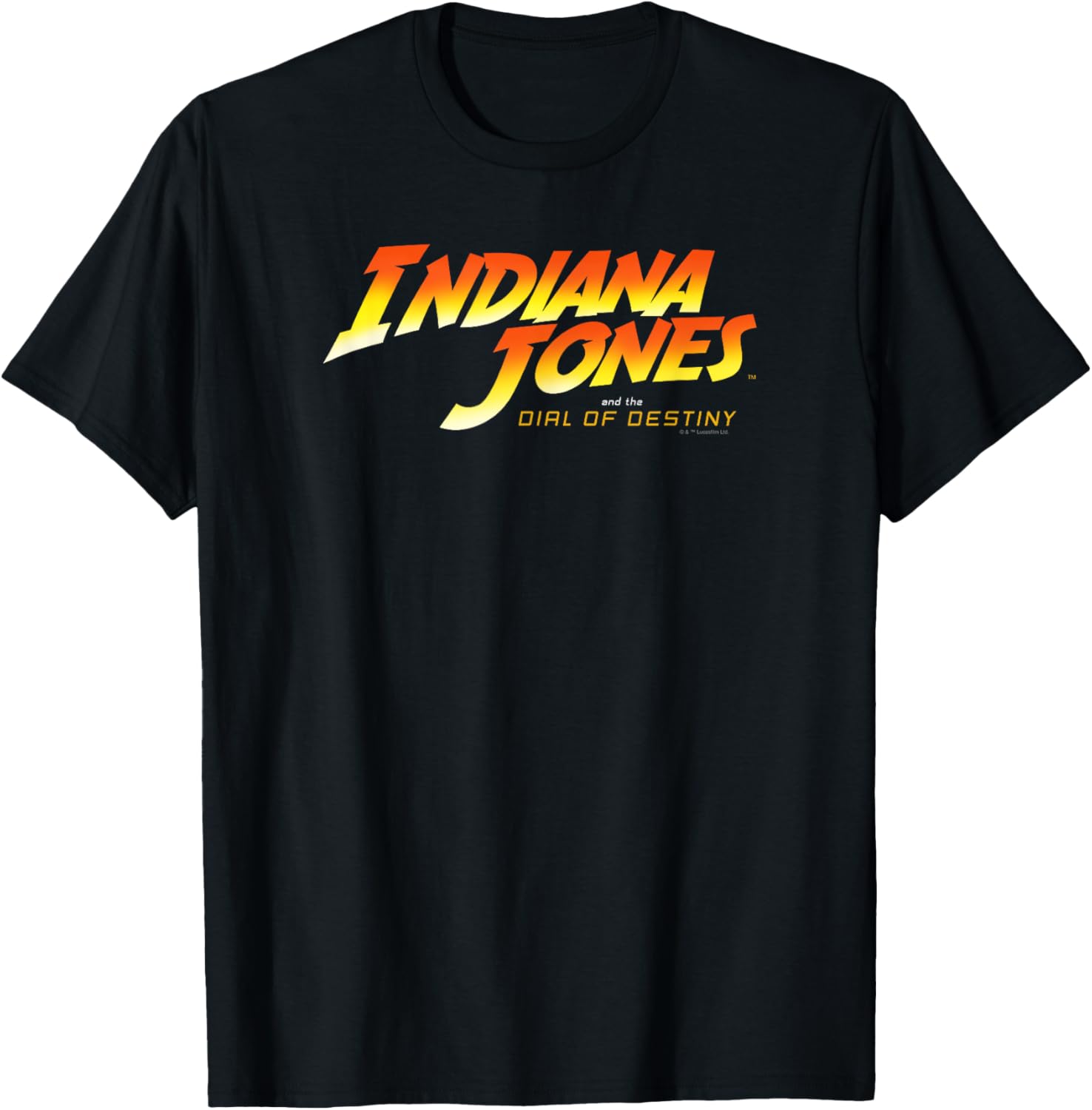 Gagaciso Indiana Jones and the Dial of Destiny Logo T-Shirt - Black, Unisex-Adults/Kids, Short Sleeve, T-Shirt, Movie Logo T-Shirt