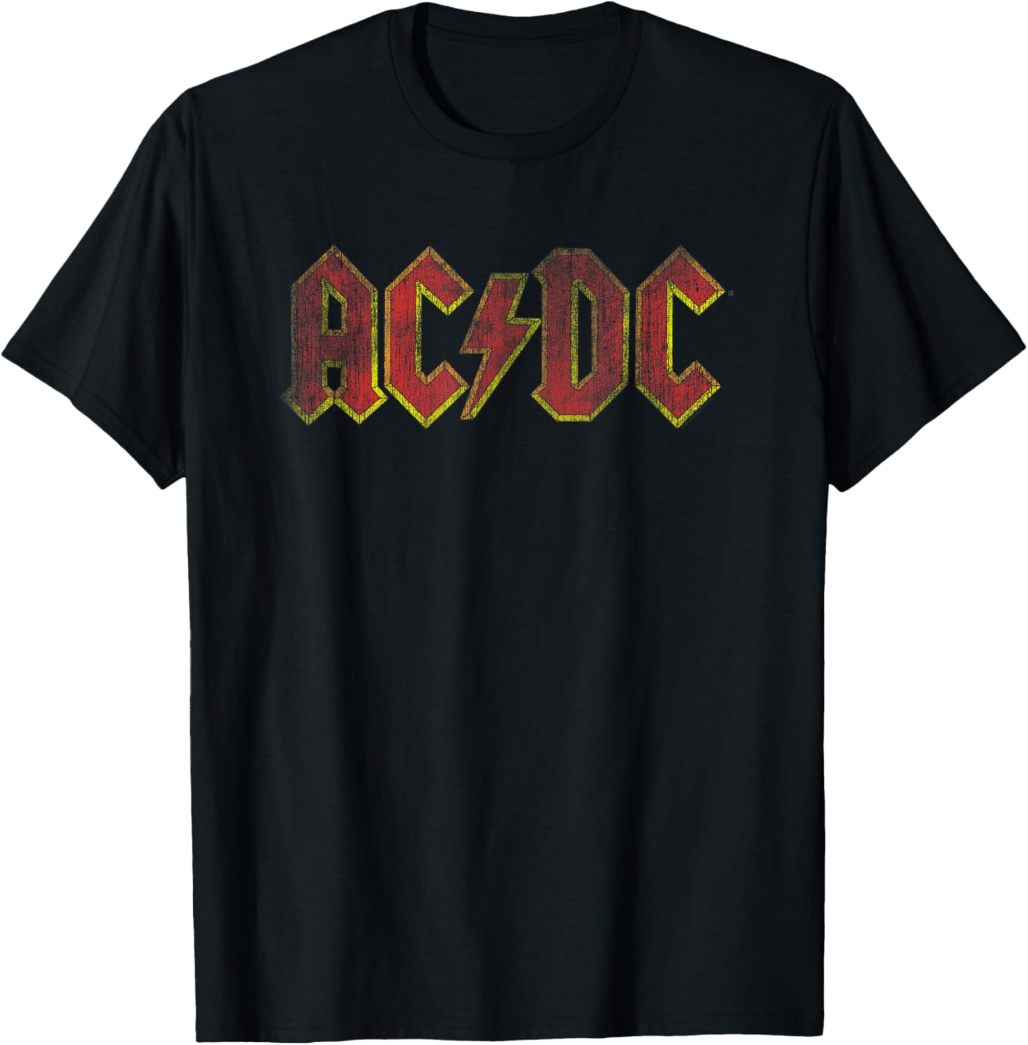 ACDC Distressed Red Logo Rock Music Band T-Shirt