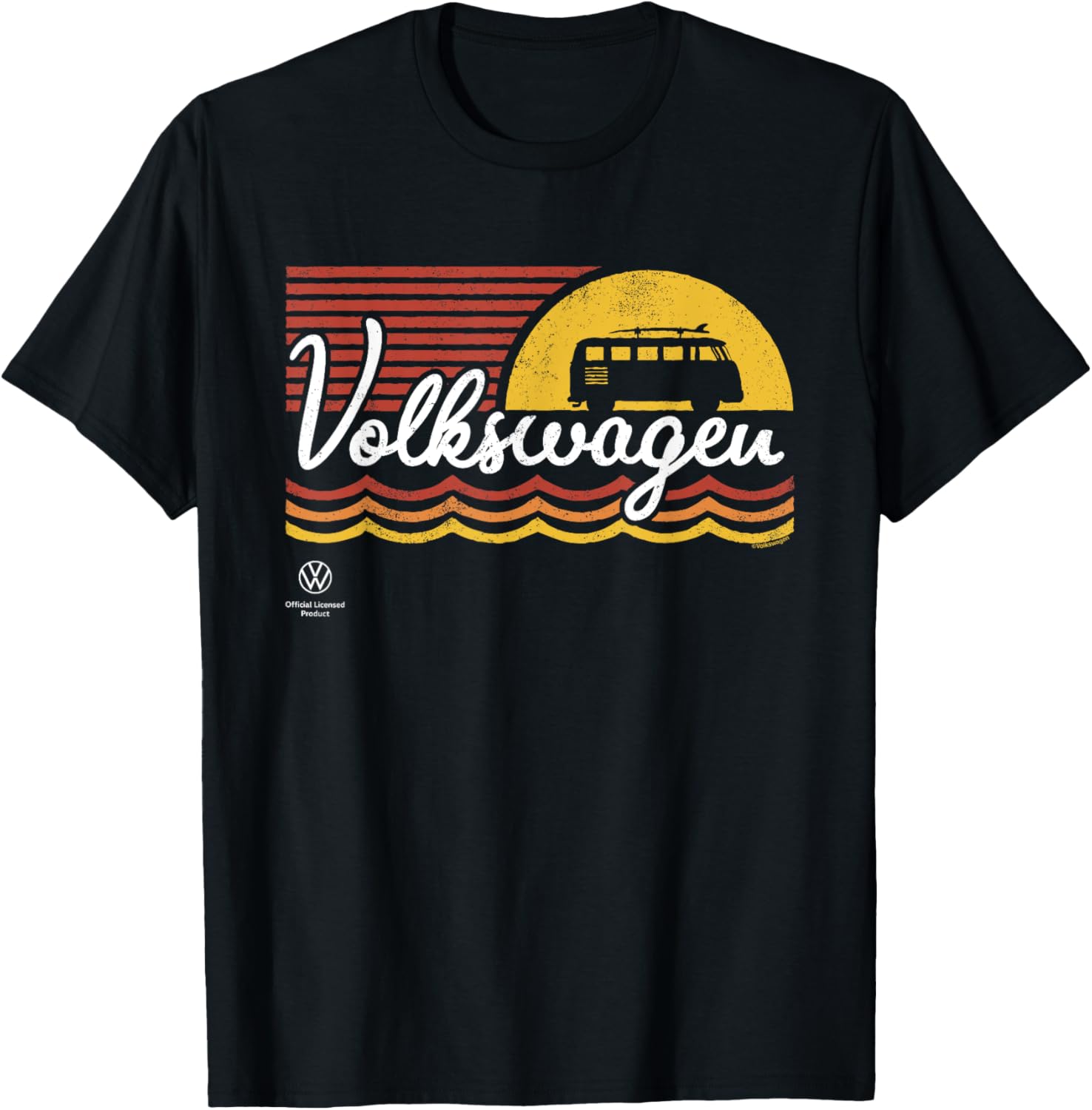 Volkswagen Campervan Retro Beach Sunset T-Shirt