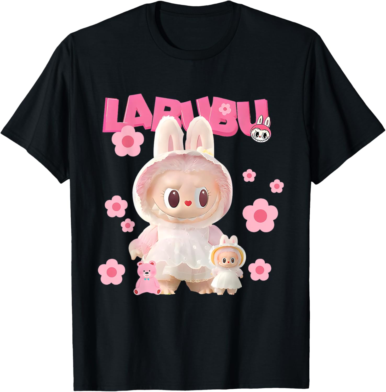 Funny Labubu Lover Cute Labubu The Monsters Pink T-Shirt