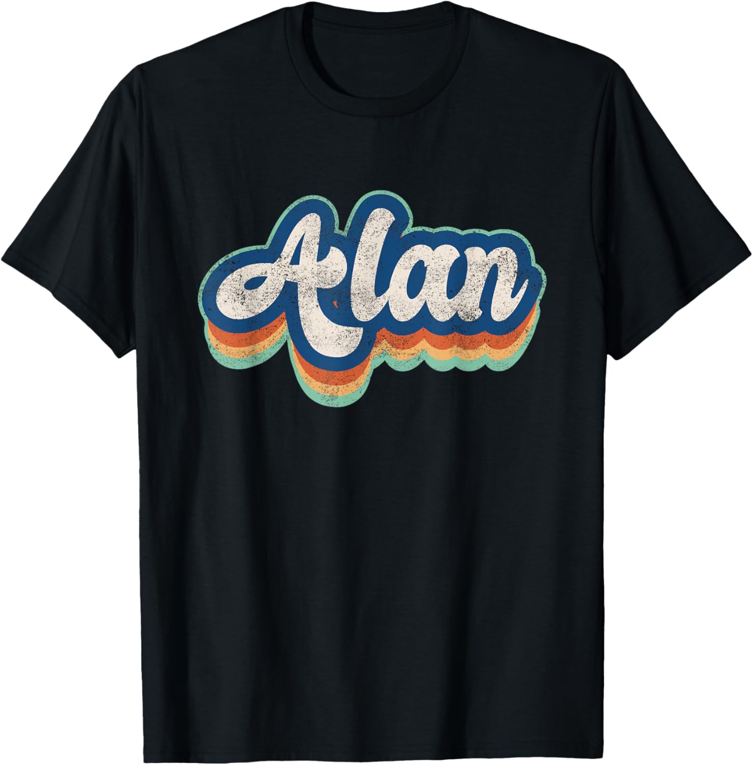 Alan First Name Boy Vintage Style 70s 80s Personalized T-Shirt